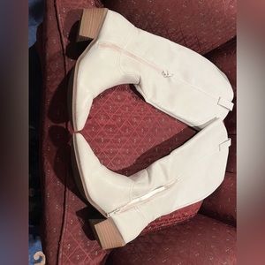 White Faux Leather Boots size 7